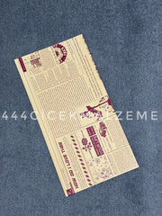 Gazete Motif Tabaka Jelatin