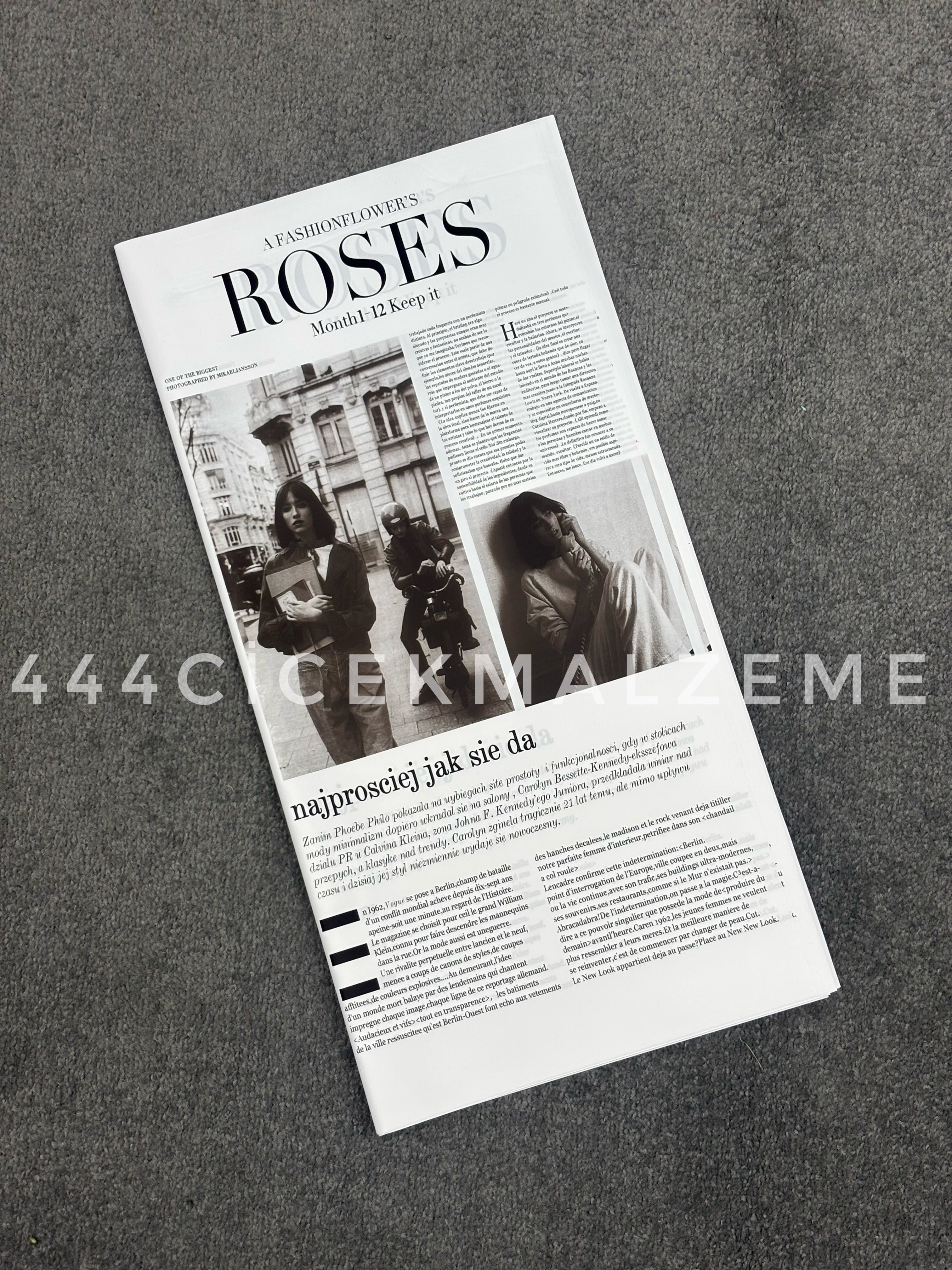 Roses News Paper Buket Kağıdı