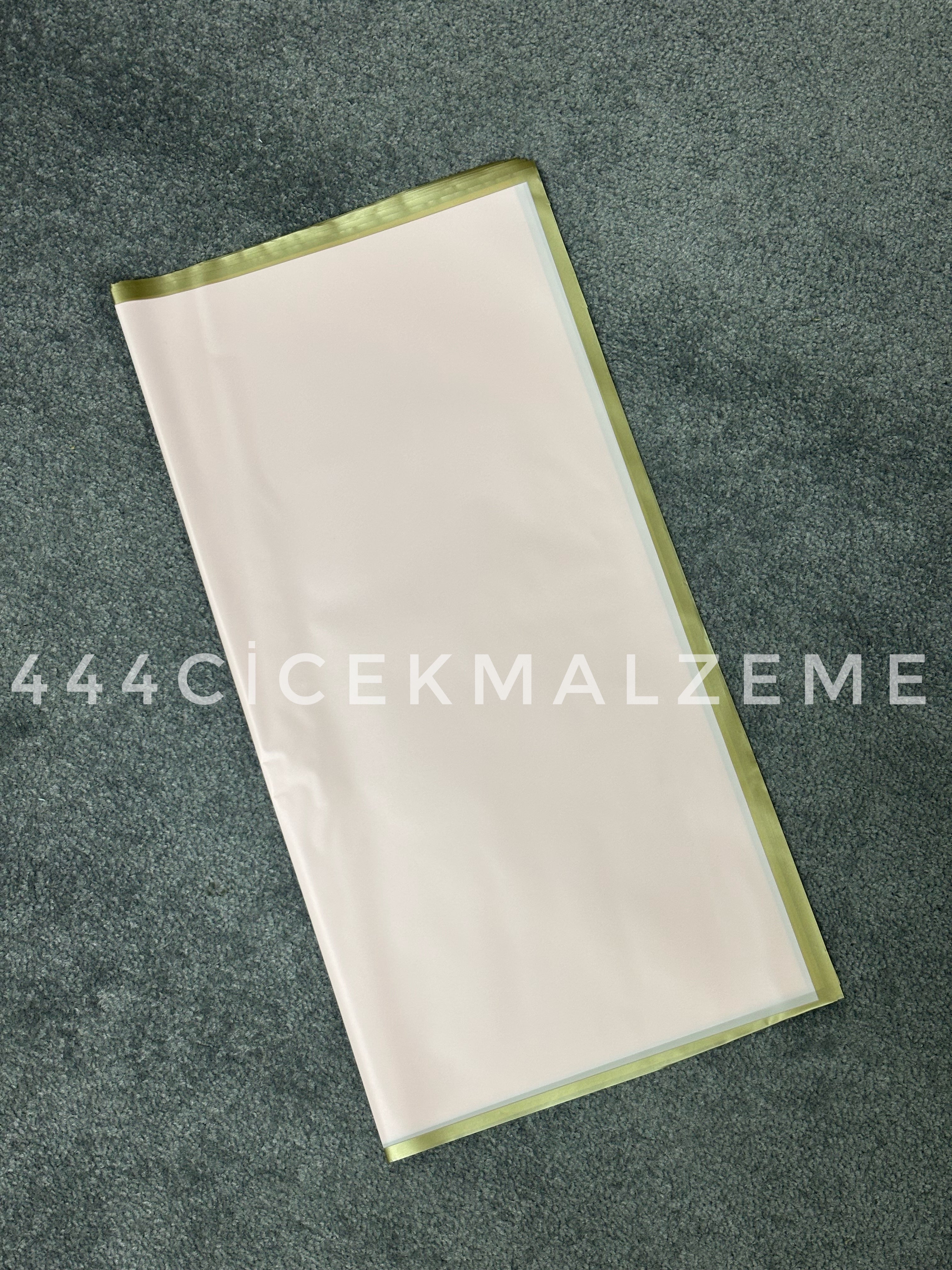 gold çizgili buket kağıdı pembe