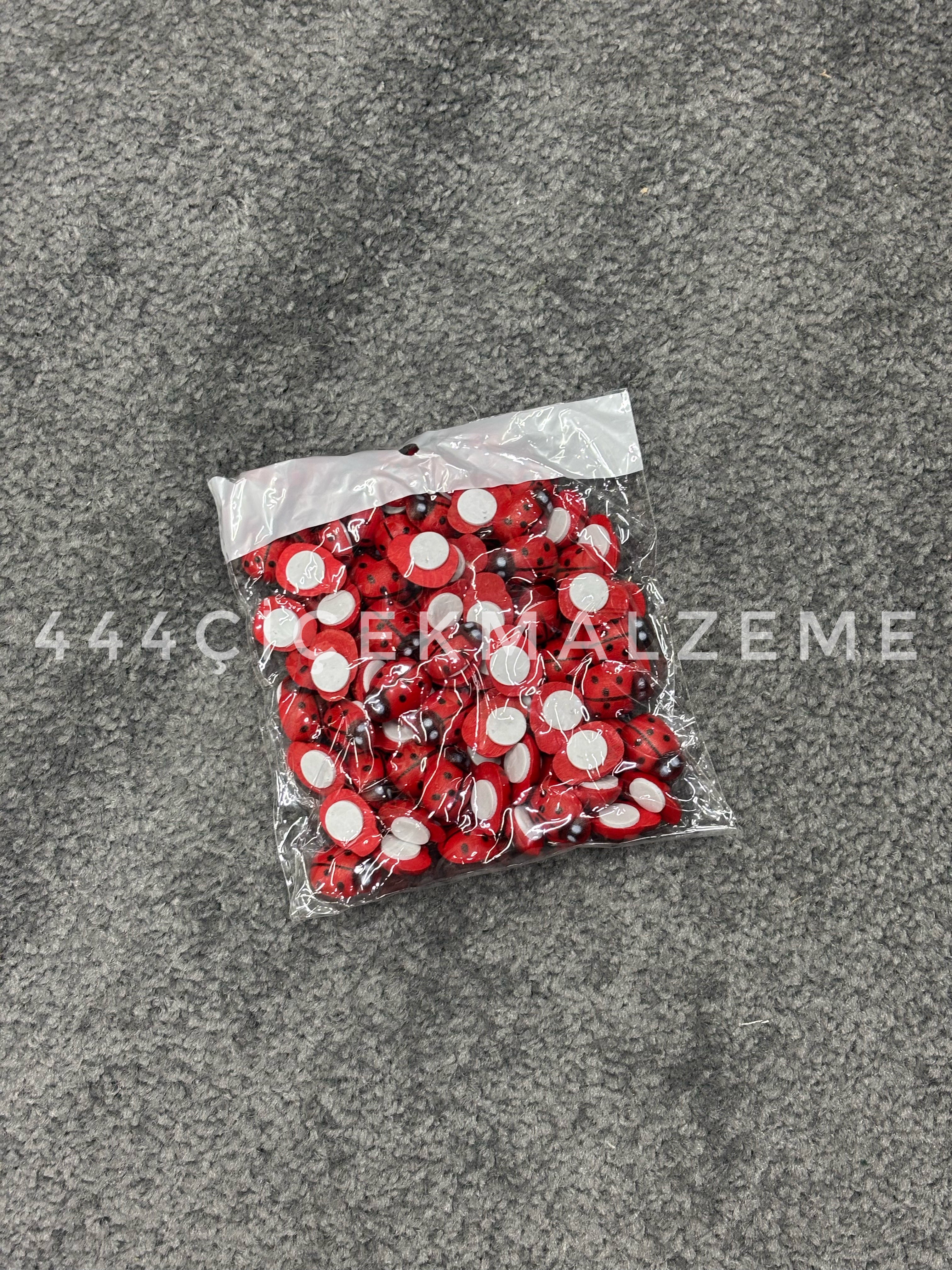 yapışkanlı uğur böcegi kırmızı renkli