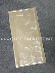 zambak desenli bej çiçek jelatini